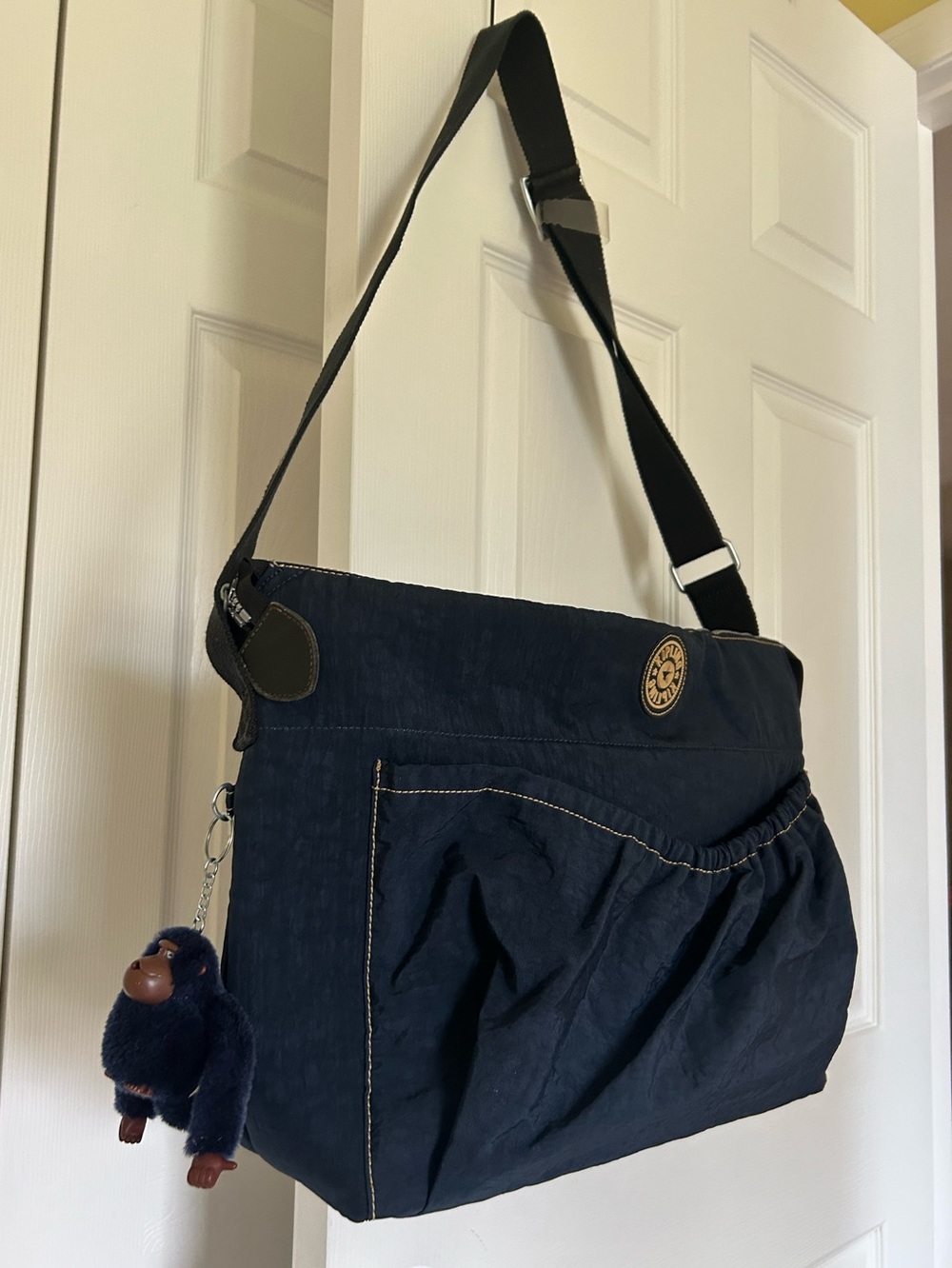 Kipling Navy Crossbody Diaper Messenger Shoulder Bag with Monkey Charm